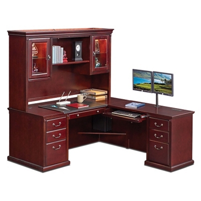 L Desk With Right Return And Hutch 69 W By Martin Furniture
