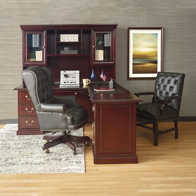 Cumberland L-Desk with Right Return and Hutch - 72"W
