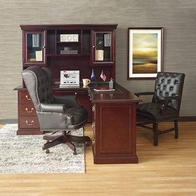 Cumberland L-Desk with Right Return and Storage Hutch - 72"W