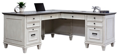 Hartford Double Pedestal L-Shaped Desk