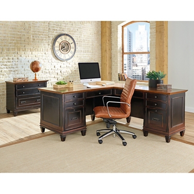 L-Desk with Right Return and Lateral File Set