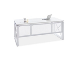 Urban White Executive Desk - 72"W x 32"D