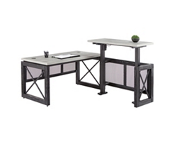 Urban L-Shaped Desk with Adjustable Height Right Return - 60"W x 80"D