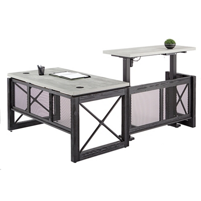 Via Adjustable Height L-Shaped Desk with Reversible Return by Sauder  Commercial Extensions