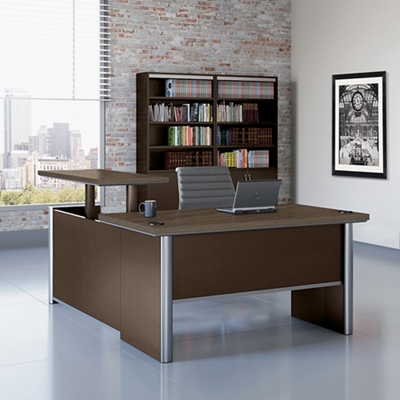 Metropolitan Adjustable Height L-Shaped Desk with Left Return by NBF  Signature Series