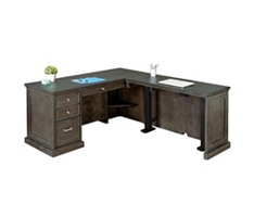 Statesman Adjustable Height L-Shaped Desk with Right Return - 65"W x 72"D