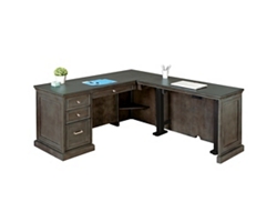 Statesman Adjustable Height L-Shaped Desk with Right Return - 65"W x 72"D