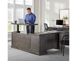 Statesman Adjustable Height L-Shaped Desk w/ Left Return and Credenza
