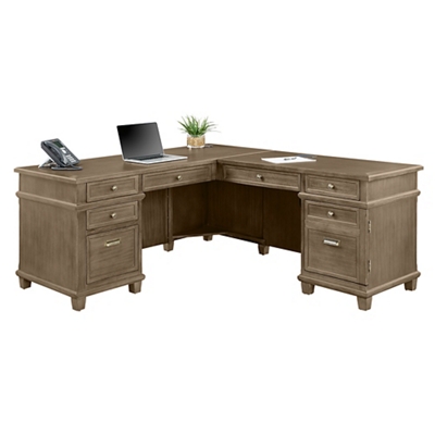 Carson L-Shaped Desk Weathered Dove