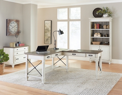 Hartford Writing L-Shaped Desk and Storage Set