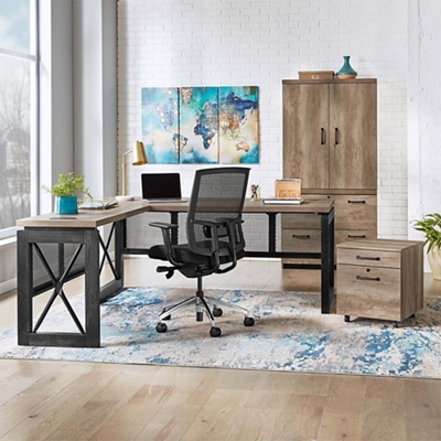 Urban Reversible L-Shaped Desk with Storage Set