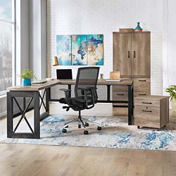 Urban Reversible L-Shaped Desk Set with File and Wardrobe