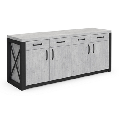 Urban Four Drawer Storage Credenza - 72W x 21D