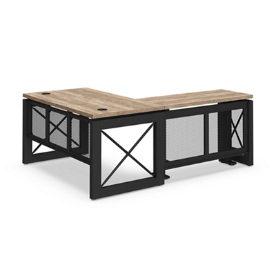 Urban L-Shaped Desk with Height Adjustable Standing Left Return