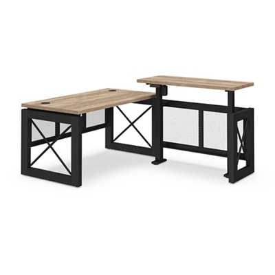 Urban L-Shaped Desk with Adjustable Height Right Return - 60