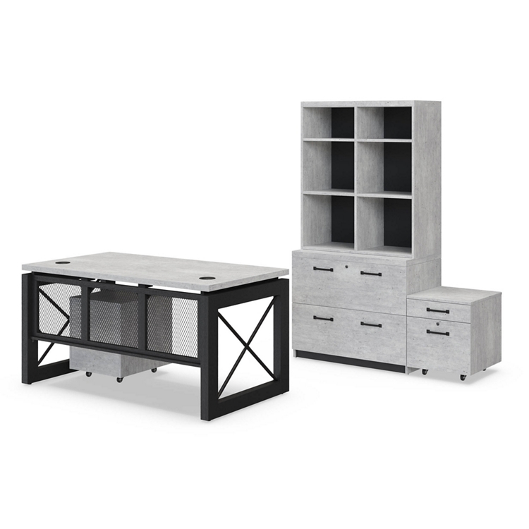 Urban Compact Office Set with Bookcase and Storage Files