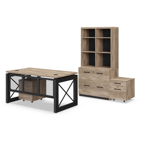 Urban Compact Office Set with Bookcase and Storage Files