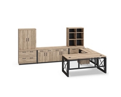 Urban Reversible L-Shaped Desk Set with File and Wardrobe