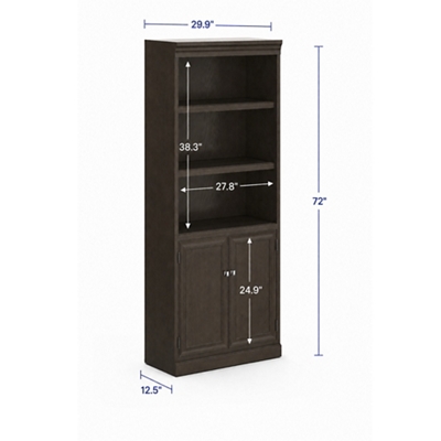 Statesman 5 Shelf Bookcase with Doors - 30