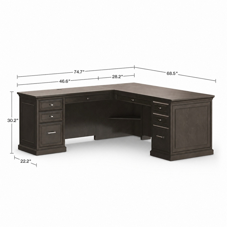 Statesman L-Shaped Executive Desk with Left Return - 69