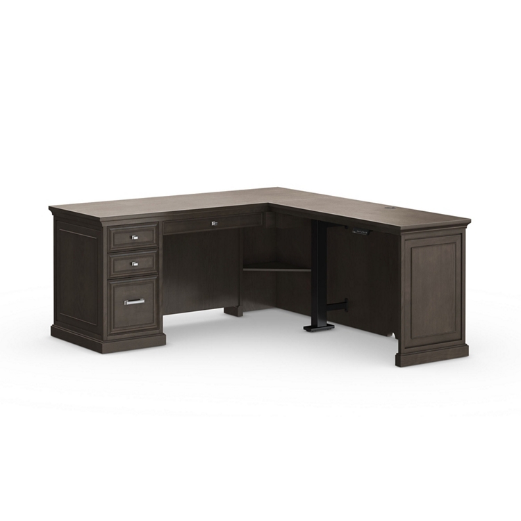 Statesman Height Adjustable L-Shaped Standing Desk with Right