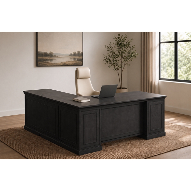 Statesman L-Shaped Standing Desk with Height Adjustable Right