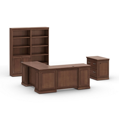 Statesman L Shaped Desk W/ Right Return Set