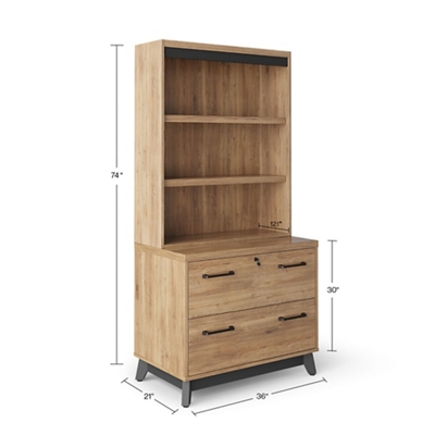 Trenton Lateral File with Bookcase – 36