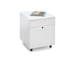 Urban White Two Drawer Mobile File Pedestal - 18"W