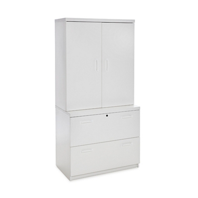 Urban White Storage Wardrobe with Lateral File - 72"H