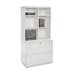 Urban Two Drawer Lateral File with Open Stacking Shelf- 72"H