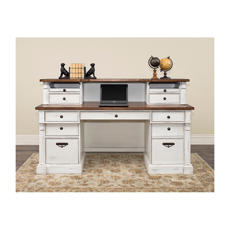 Durham Double Pedestal Credenza Desk - 70