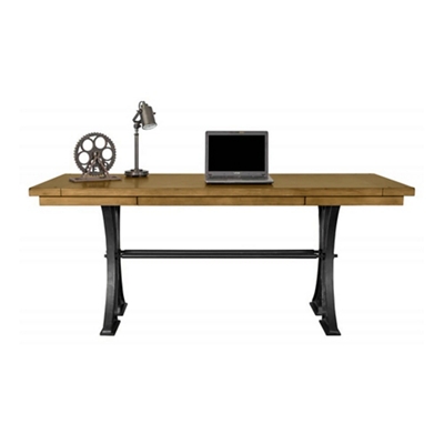 Writing Table Desk with Cast Metal Base - 72"W