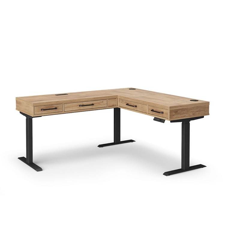 Trenton Height Adjustable L-Shaped Standing Desk with Left Return - 60