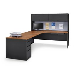 Carbon L-Desk with Hutch - Left Return 72"Wx96"D
