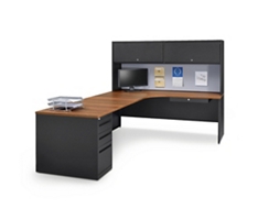 Carbon L-Desk with Hutch - Left Return 72"Wx96"D