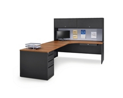 Carbon L-Desk with Hutch - Left Return 72"Wx96"D