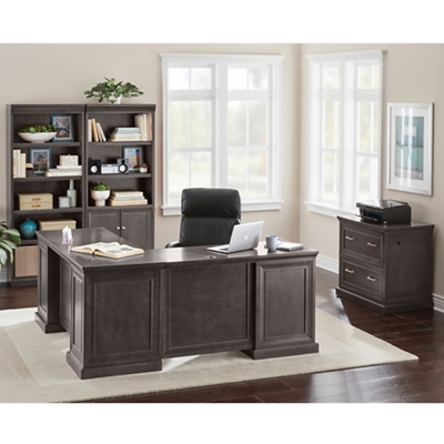 Modern Black L Shape Executive Desk Drawers Set & Cabinet Large Office Desk Left Hand