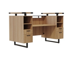Mirella Reception Desk w/ Glass Countertop - 78"Wx36"Dx48"H
