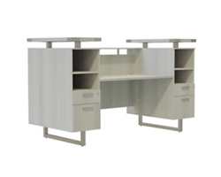 Mirella Reception Desk w/ Glass Countertop - 78"Wx36"Dx48"H