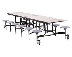 12' Cafeteria Table with 12 Stools - 30"W x 145"D