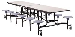 12' Cafeteria Table with 12 Stools - 30"W x 145"D