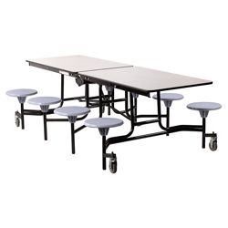 8' Cafeteria Table with 8 Stools - 30"W x 97"D