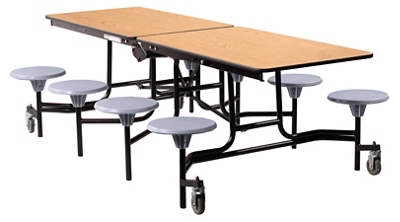テーブル・机 Order cafe table Easy Lift Cafeteria Table with 8 Stools - 30