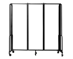 Robo Dividers Mobile Room Divider - Three Section Frosted Acrylic - 6'H ...