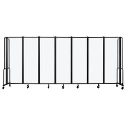 Robo Dividers Mobile Room Divider - Seven Section Frosted Acrylic - 6" H