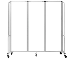 Robo™ Dividers Mobile Room Dividers - Three Section Whiteboard - 6'H
