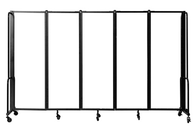 Robo Dividers Mobile Room Divider - Five Section Whiteboard - 6'H