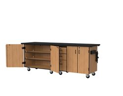 Science Cabinets Mobile Lab Carts w/ Drawers and Storage - 28"W x 96"D
