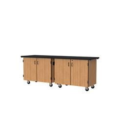 Science Cabinets Mobile Lab Carts w/ Totes and Shelves - 28"W x 96"D